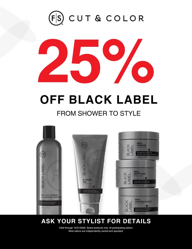 Preview of the 25% off Black Label full-page sign